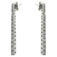 0.85 Carat Diamond 18 Karat White Gold Drop Earrings