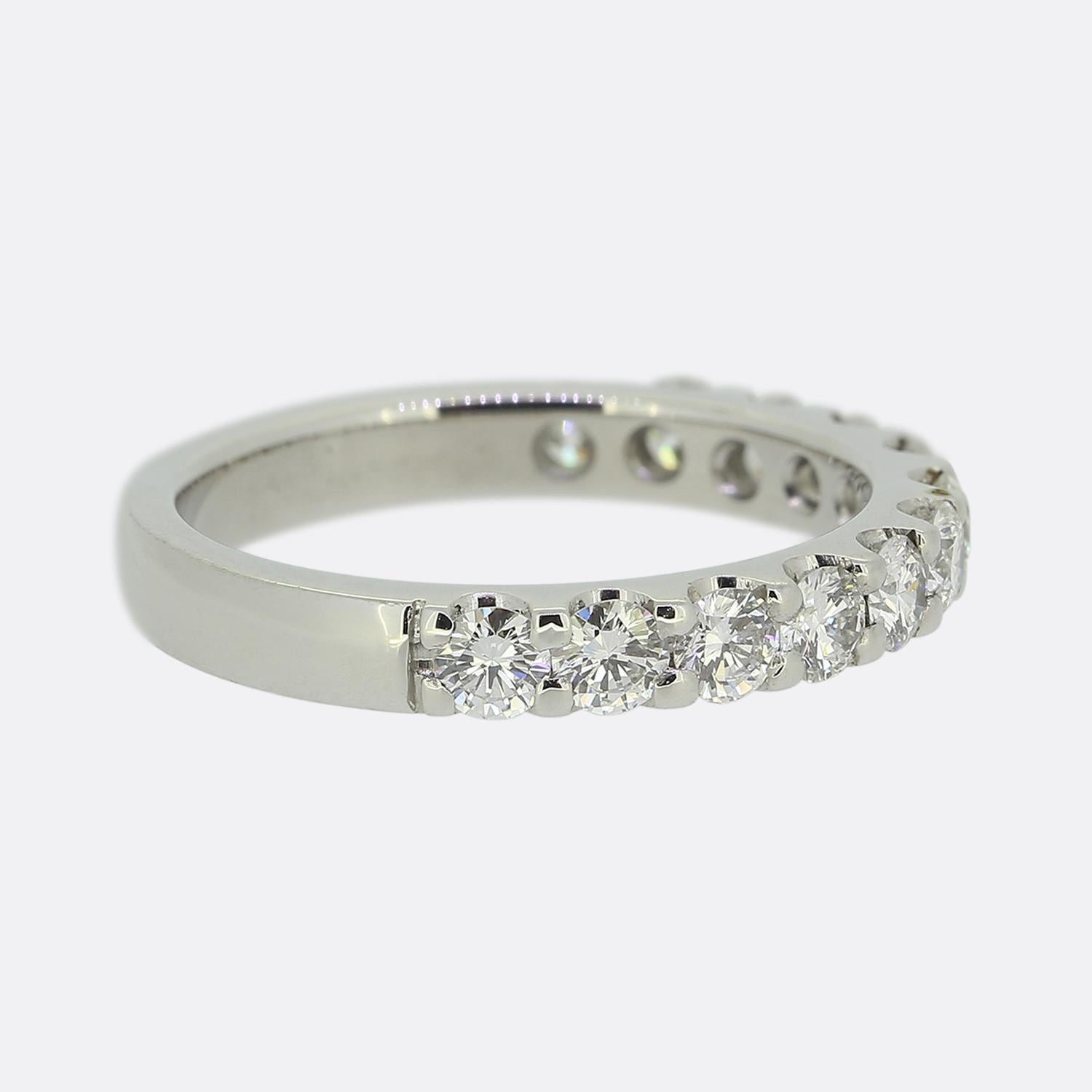 Brilliant Cut 0.85 Carat Diamond Half Eternity Ring For Sale