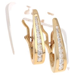 0.85 Carat Diamond Yellow Gold Earrings