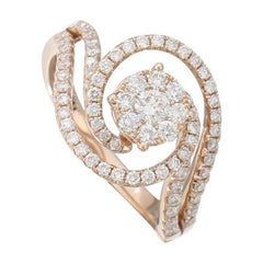 Anillo de oro rosa de 18 quilates con diamantes de 0,85 quilates - Colección Moonlight