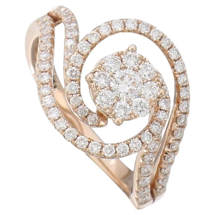 Bague en or rose 18 carats et diamants de 0,85 carat - Collection Moonlight en vente