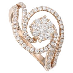 0.85 Carat Diamonds in 18K Rose Gold Ring - Moonlight Collection