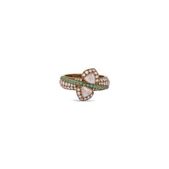 0.85 Carat High Victorian Rose Cut Diamond  old Style Ring