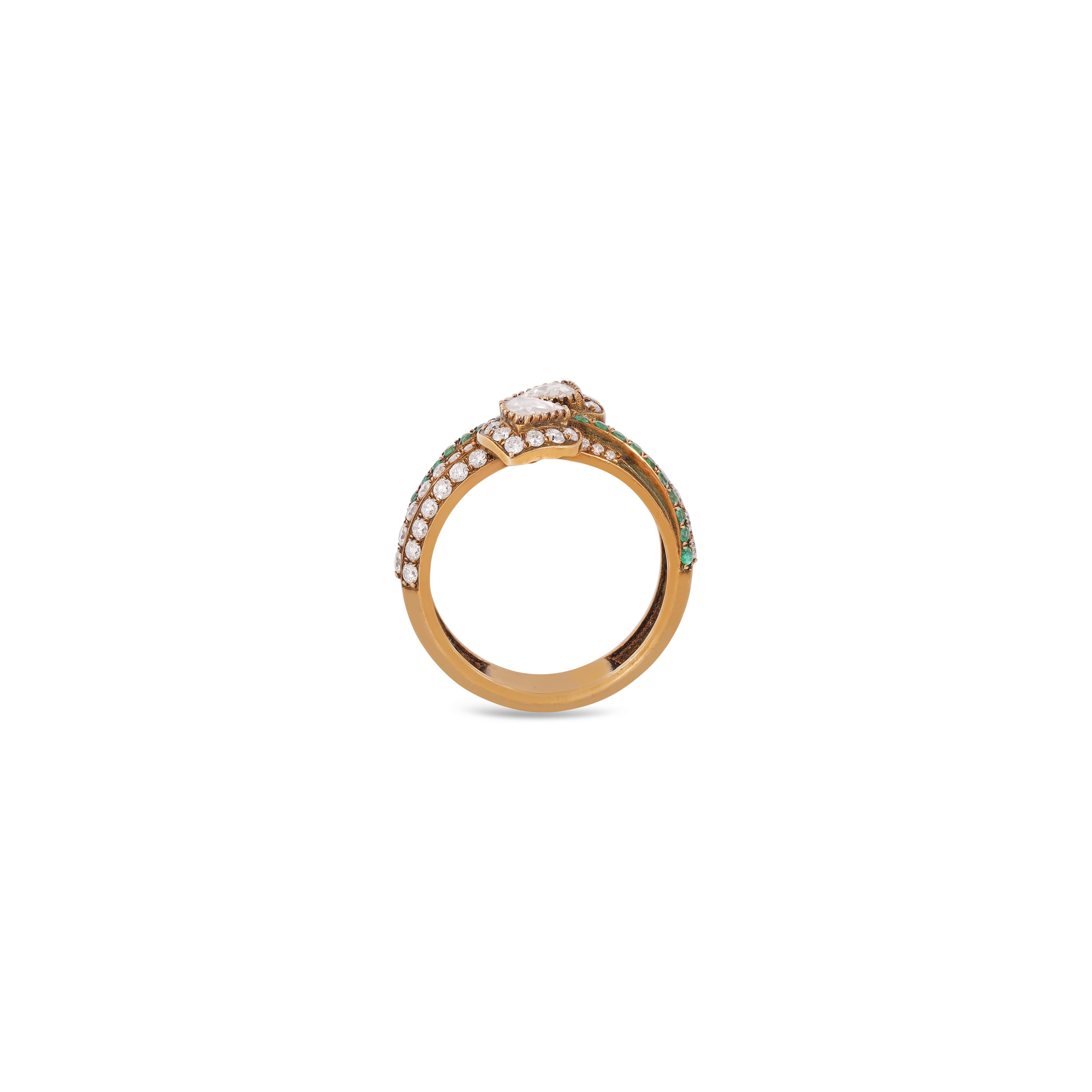 0.85 Carat High Victorian Rose Cut Diamond  old Style Ring In New Condition For Sale In Jaipur, Rajasthan