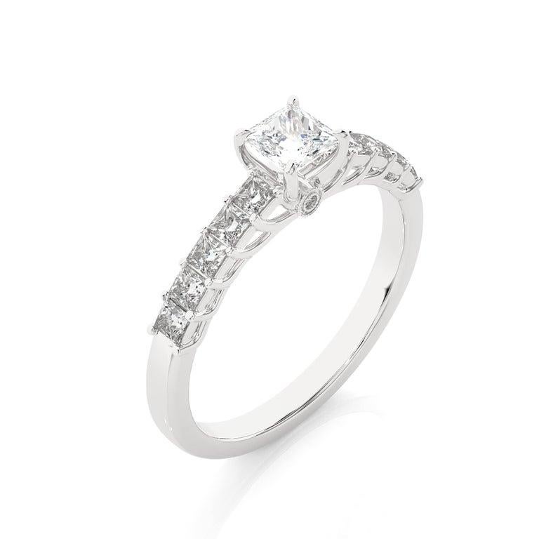 For Sale:  0.85 Carat Moissanite Engagement Ring in 925 Sterling Silver for Fiance Gift 10