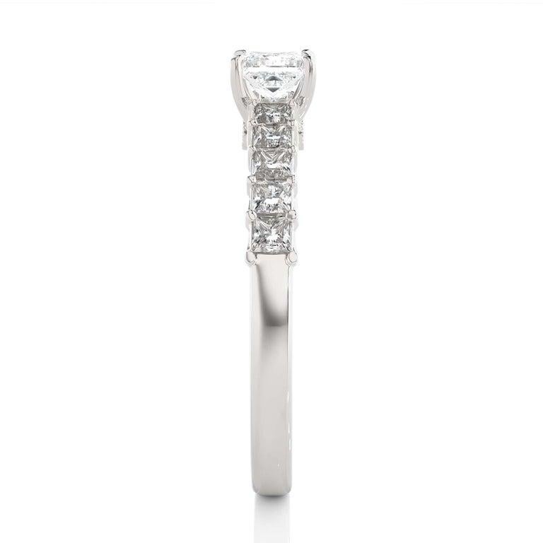 For Sale:  0.85 Carat Moissanite Engagement Ring in 925 Sterling Silver for Fiance Gift 3