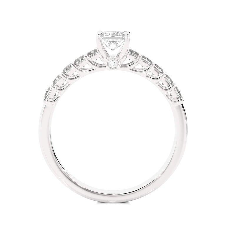 For Sale:  0.85 Carat Moissanite Engagement Ring in 925 Sterling Silver for Fiance Gift 8