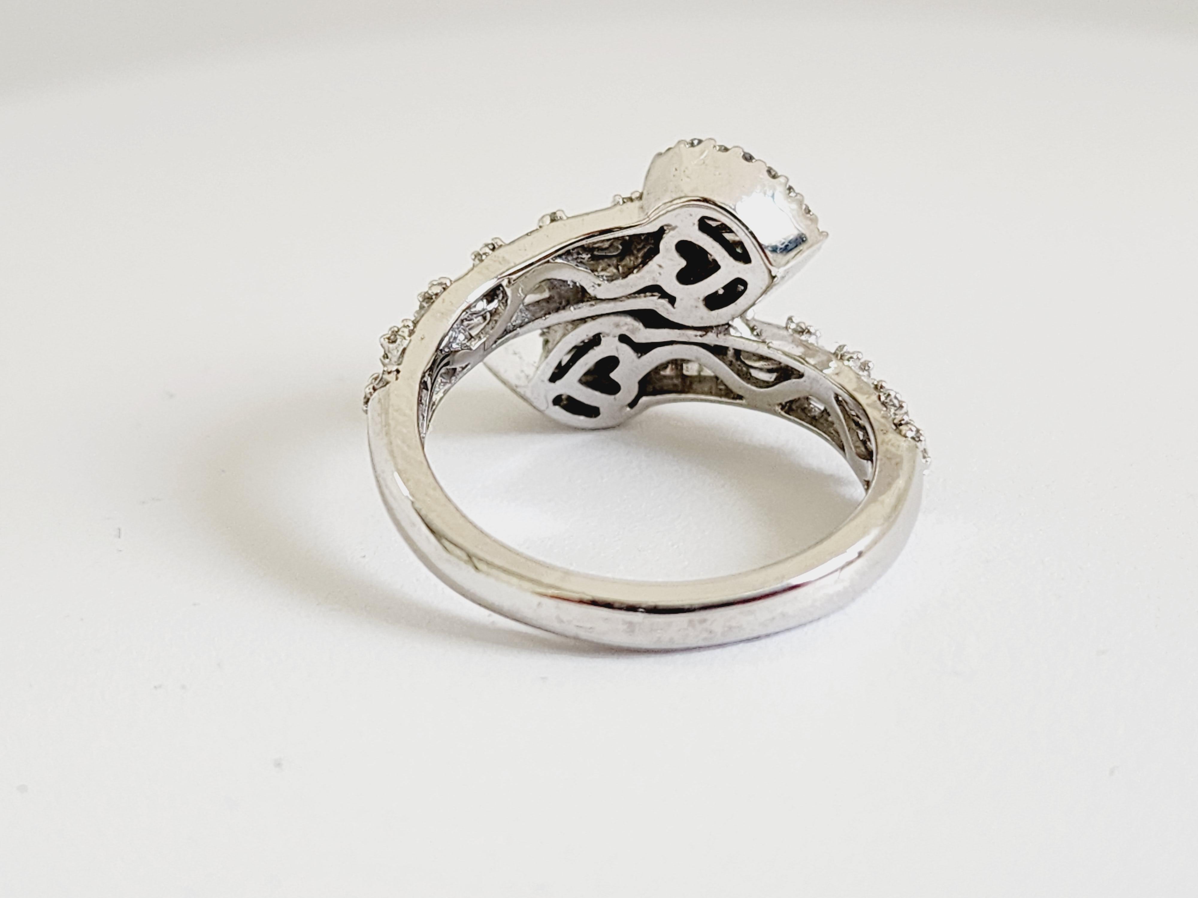 0,85 Karat Naturdiamant 14 Karat Weißgold Ring (Rundschliff)