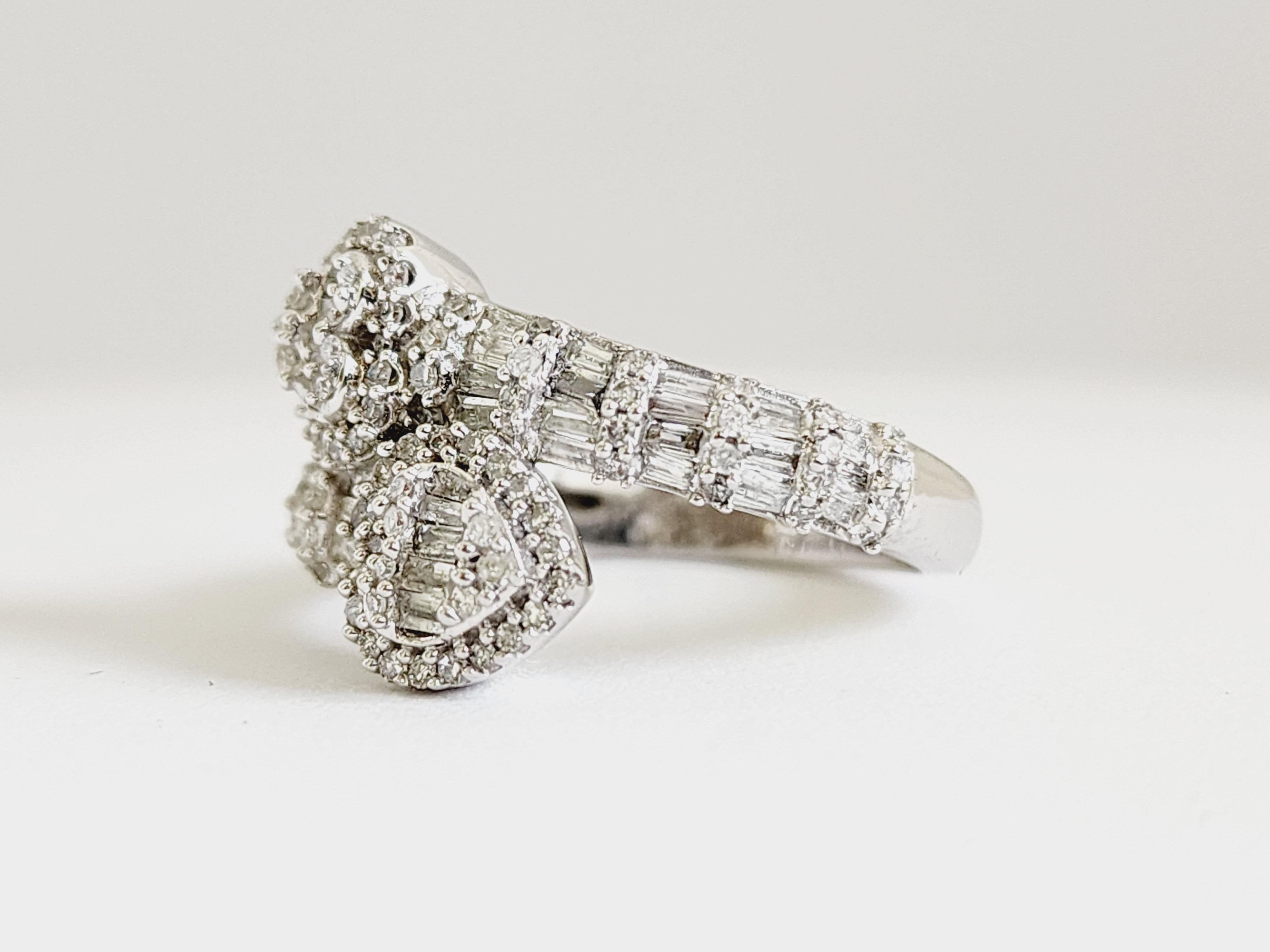 0,85 Karat Naturdiamant 14 Karat Weißgold Ring für Damen oder Herren