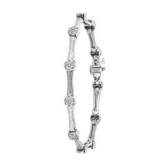 Pulsera de diamantes naturales de 0,85 quilates G SI Oro blanco de 14 quilates
