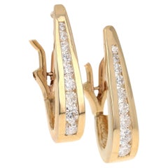 Créoles en or jaune serties de diamants naturels de 0,85 carat