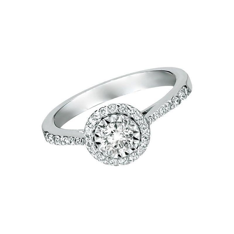 For Sale:  0.85 Carat Natural Diamond Engagement Ring G SI 14 Karat White Gold 3