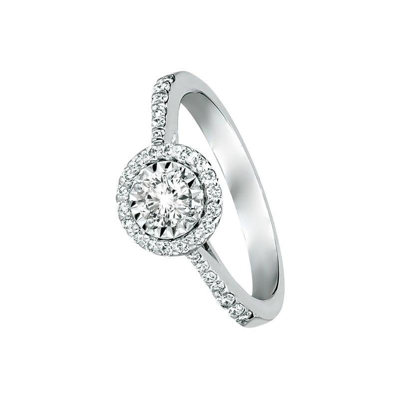 For Sale:  0.85 Carat Natural Diamond Engagement Ring G SI 14 Karat White Gold 4