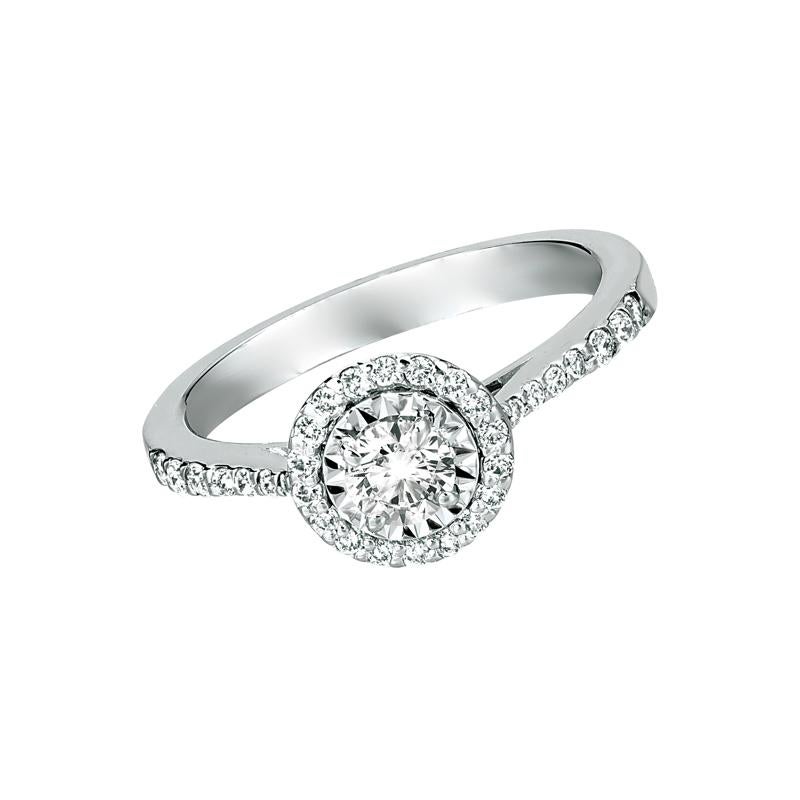Contemporary 0.85 Carat Natural Diamond Engagement Ring G SI 14 Karat White Gold For Sale