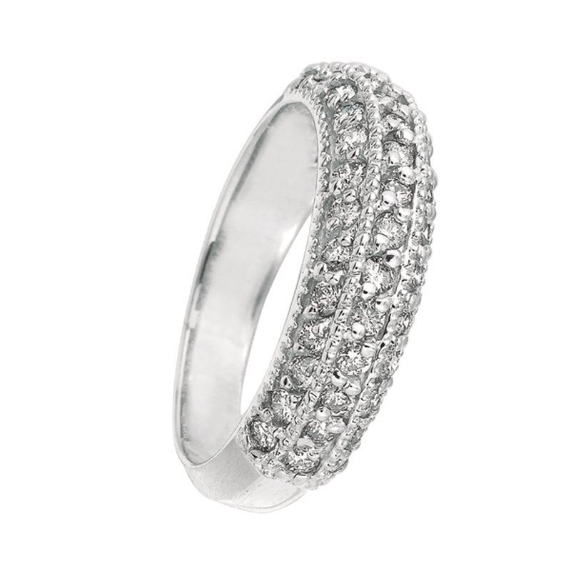 For Sale:  0.85 Carat Natural Diamond Fashion Ring Band G SI 14 Karat White Gold 2