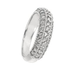 0.85 Carat Natural Diamond Fashion Ring Band G SI 14 Karat White Gold