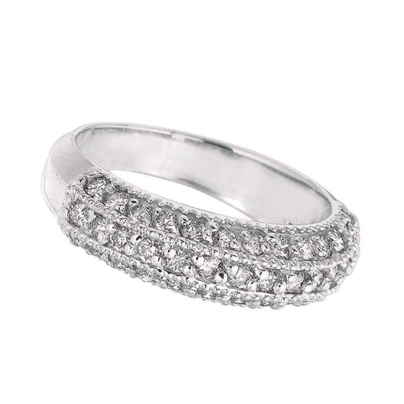 For Sale:  0.85 Carat Natural Diamond Fashion Ring Band G SI 14 Karat White Gold 3
