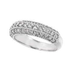 0.85 Carat Natural Diamond Fashion Ring Band G SI 14 Karat White Gold
