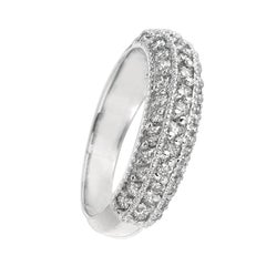 0.85 Carat Natural Diamond Fashion Ring Band G SI 14 Karat White Gold