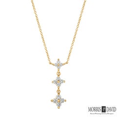 0.85 Carat Natural Diamond Necklace 14 Karat White Gold G SI Chain