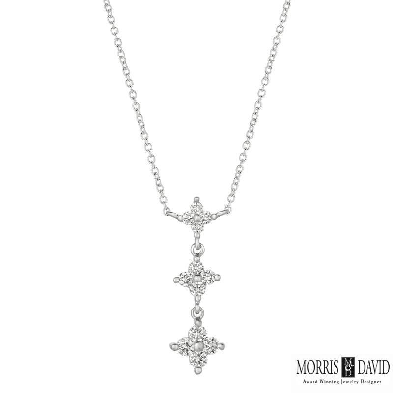 0,85 Karat natürliche Diamant-Halskette 14 Karat Weißgold G SI Kette (Rundschliff) im Angebot