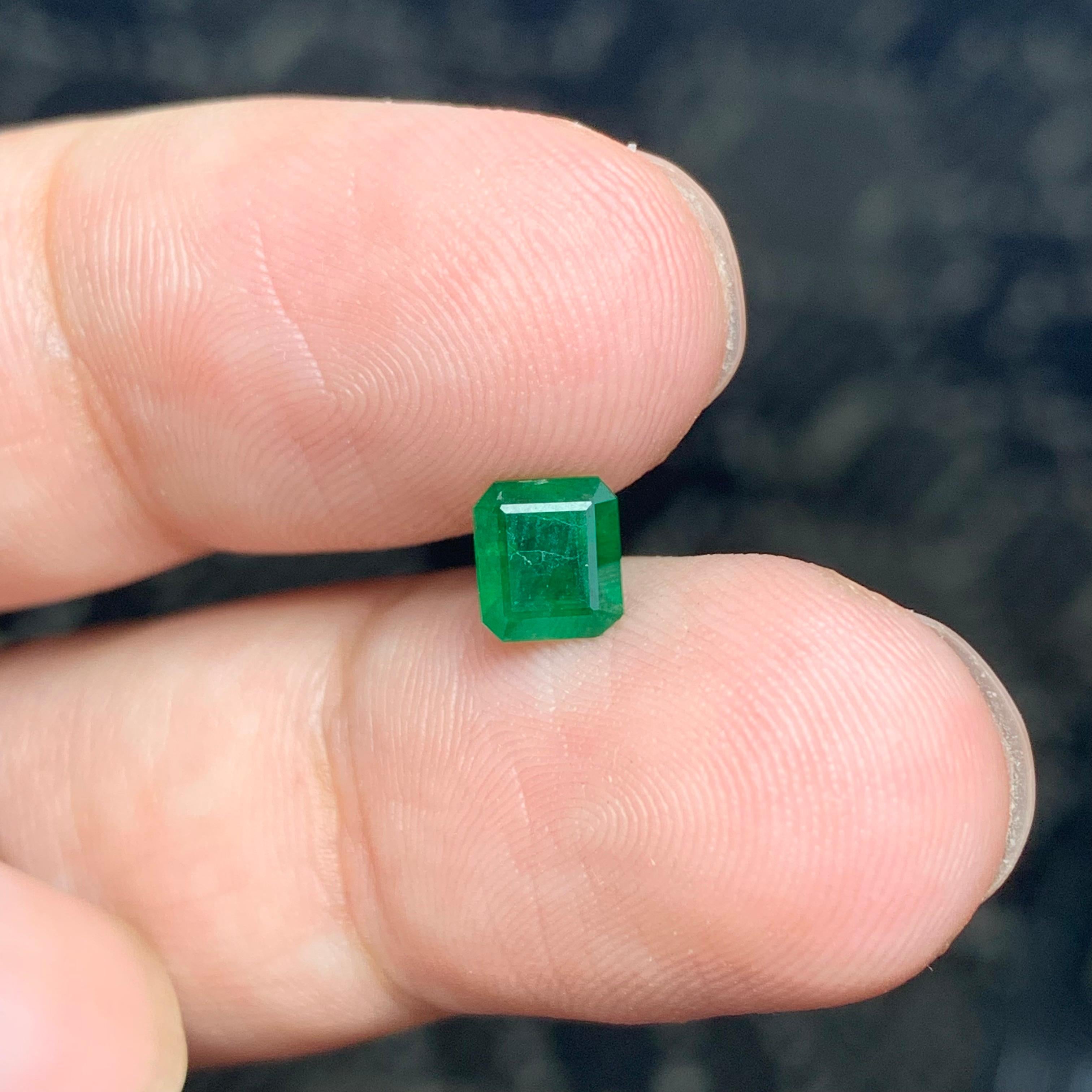 0.85 Carat Natural Loose Emerald Gemstone From Swat Mine, Pakistan  For Sale 4