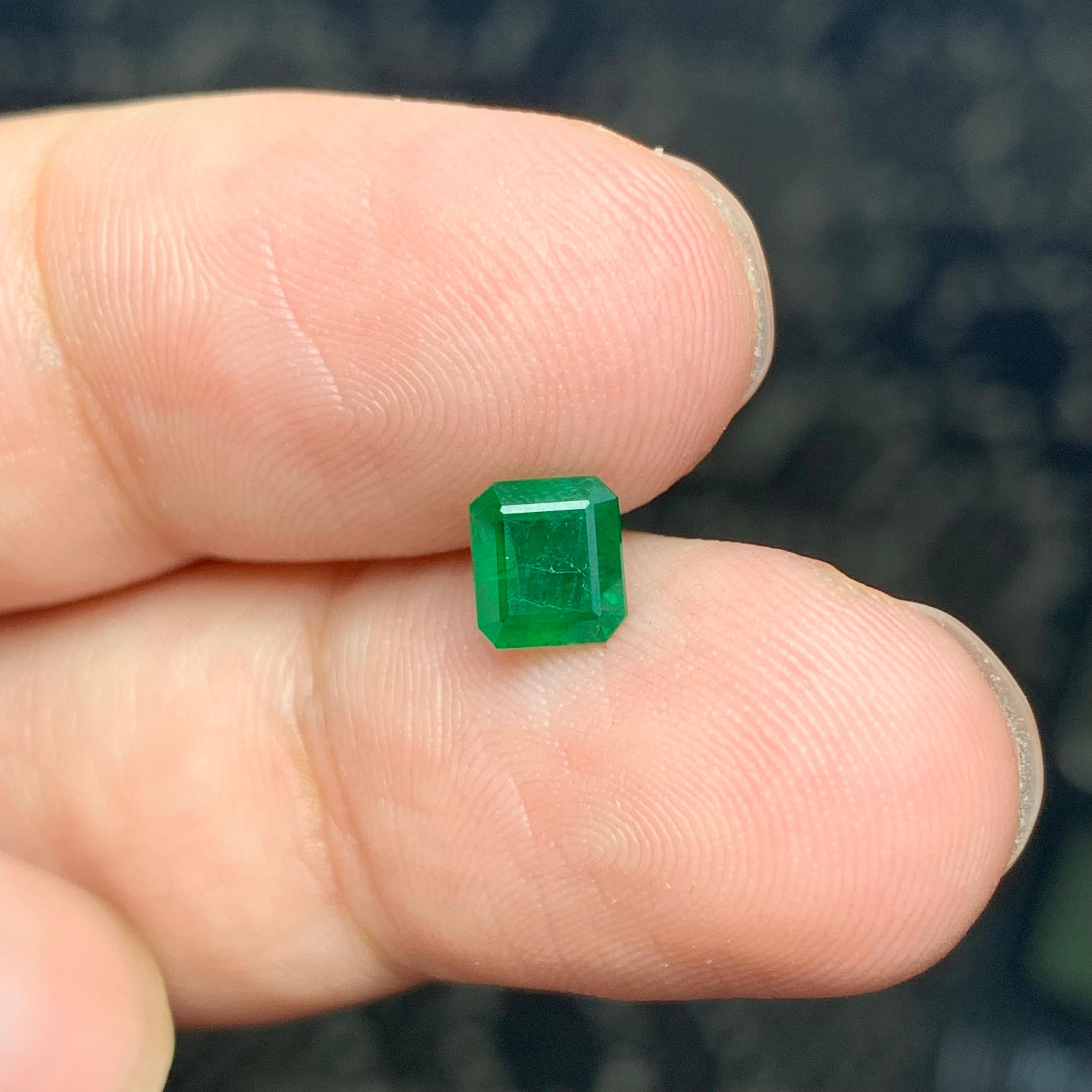 0.85 Carat Natural Loose Emerald Gemstone From Swat Mine, Pakistan  For Sale 1