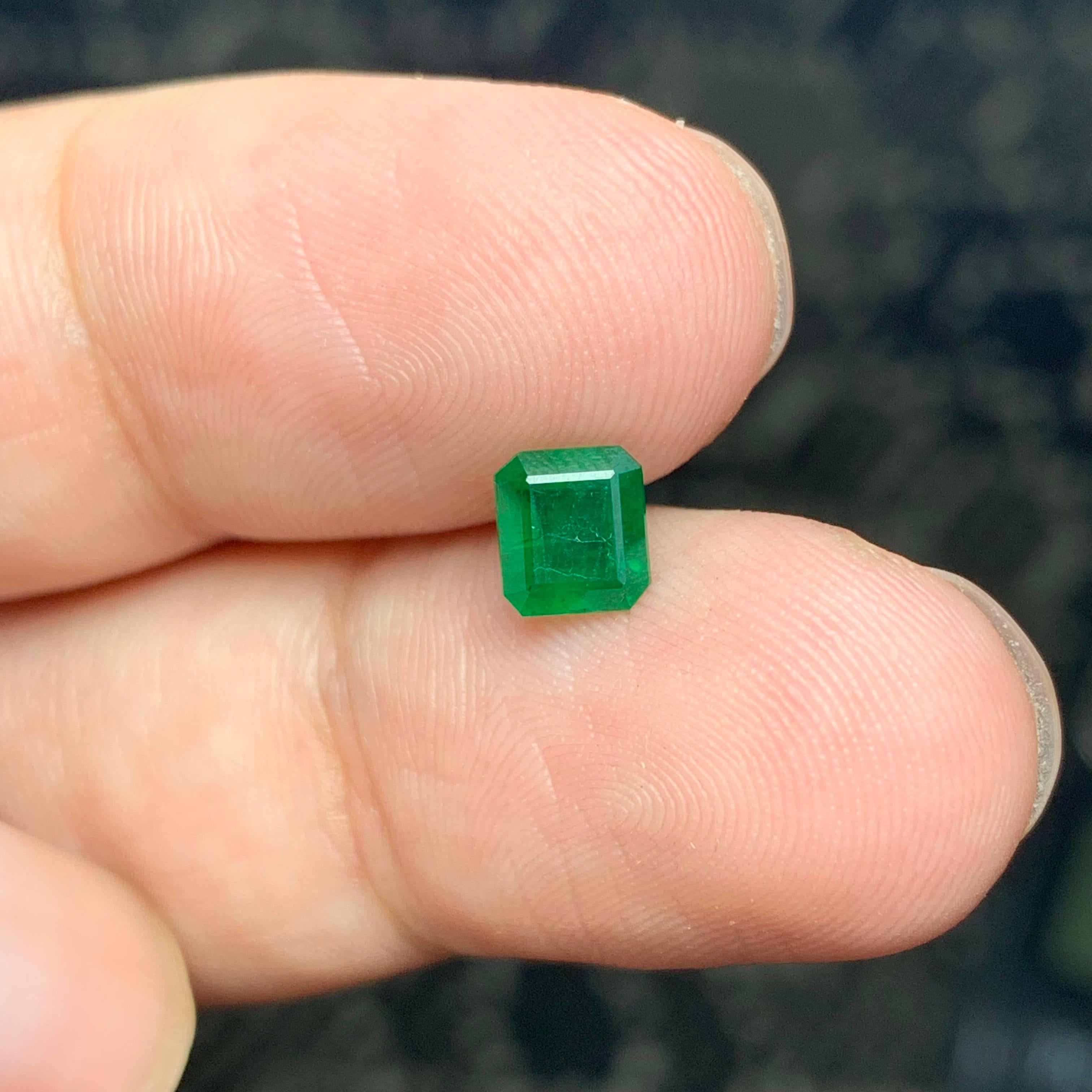 0.85 Carat Natural Loose Emerald Gemstone From Swat Mine, Pakistan  For Sale 2