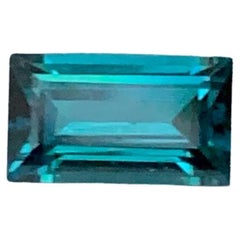 0.85 Carat Natural Loose Lagoon Blue Tourmaline Baguette Cut Afghan Gemstone