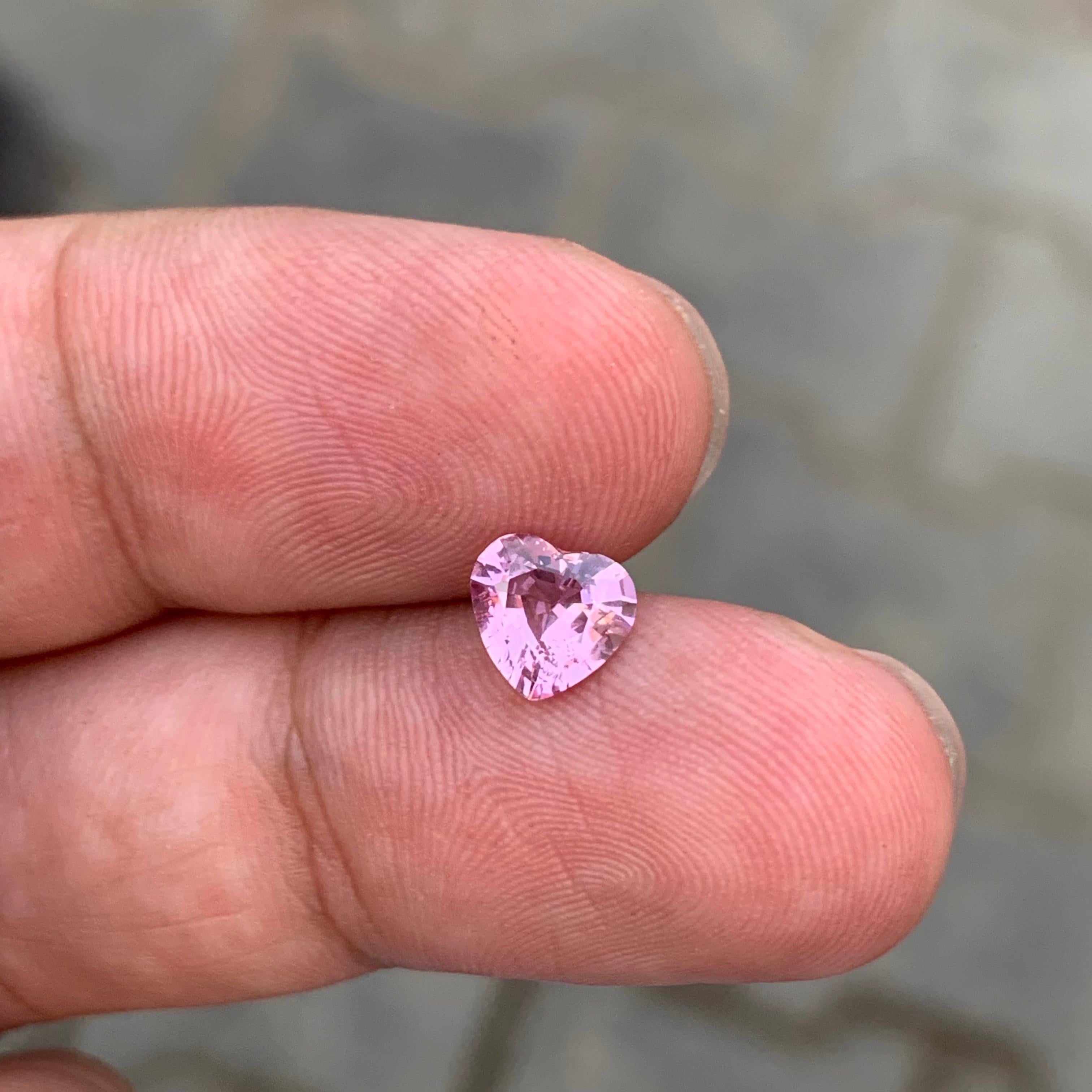 Arts and Crafts 0.85 Carat Natural Loose Pink Spinel Heart Shape  Tanzania’s Gemstone For Sale