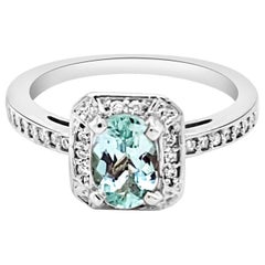 0.85 Carat Natural Paraiba Tourmaline 14 Karat White Gold Ring