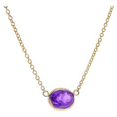 0.85 Carat Red Cushion Cut Fashion Necklaces In 14K Yellow Gold