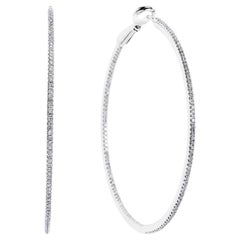 0,85 Karat runder Brillant 2 Zoll flüstern dünne Diamant-Reifen-Ohrringe zertifiziert