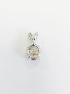INVENTORY MARKDOWN, 0.85 Carat Round Natural Diamond Pendant in 14K White