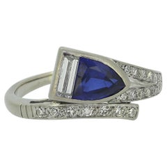 0,85 Karat Saphir und Diamant Crossover Ring