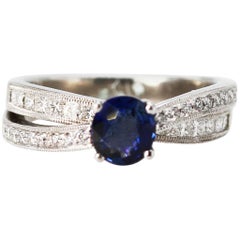 0.85 Carat Sapphire and Diamond Ring