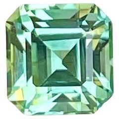 0.85 Carats Loose Light Green Tourmaline Stone Emerald Cut Afghan Gemstone