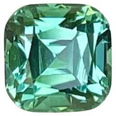 0.85 Carats Mint Green Loose Tourmaline Stone Cushion Cut Afghan Gemstone