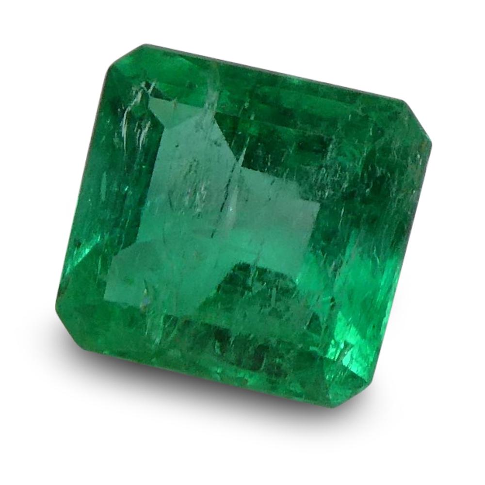 Women's or Men's 0.85 ct Emerald Cut Colombian Emerald For Sale