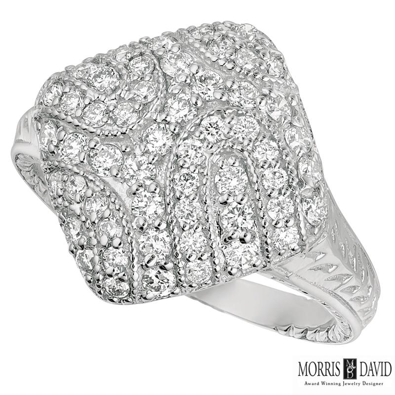 100% Natural Diamonds, Not Enhanced in any way
0.85CT
G-H
SI
14K White Gold, Prong style, 4.03 grams
5/8 inch in width
Size 7
53 diamonds -0.85ct,

R7125WD

ALL OUR ITEMS ARE AVAILABLE TO BE ORDERED IN 14K WHITE, ROSE OR YELLOW GOLD UPON REQUEST.