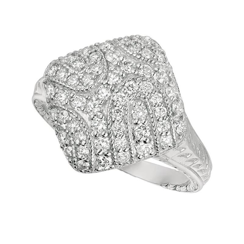 For Sale:  0.85 Ct Natural Round Cut Diamond Ring G SI 14k White Gold