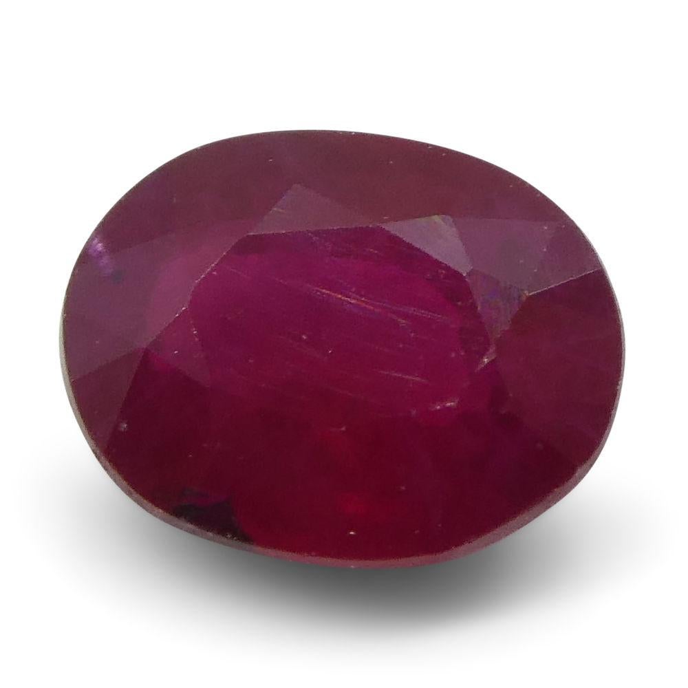 0.85 ct Oval Ruby Burma In New Condition For Sale In Toronto, Ontario