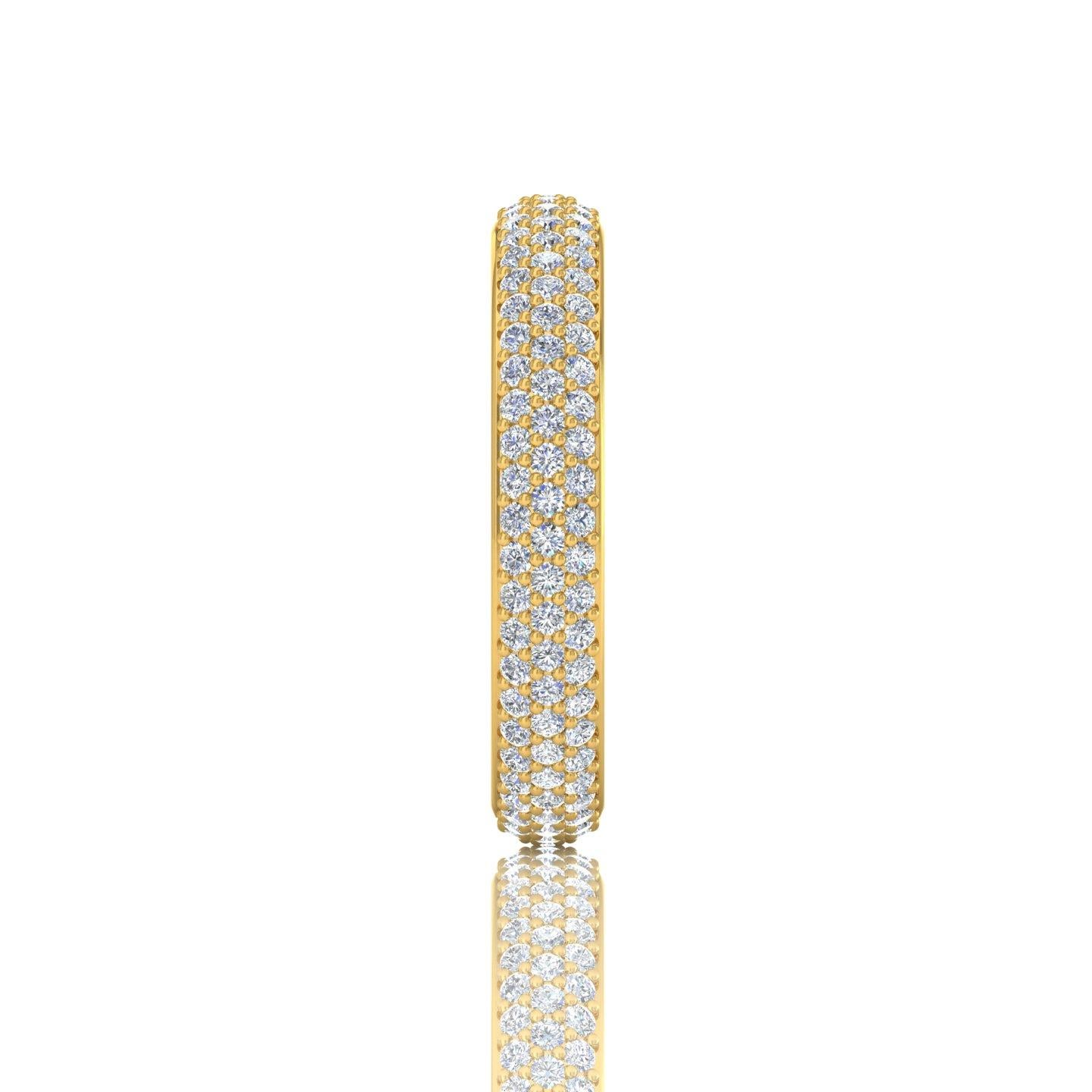0,85 Karat SI Reinheit HI Farbe Pave Diamant-Ring 18 Karat Gelbgold Schmuck (Moderne) im Angebot