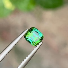 0,85 Karat natürlicher bläulich-grüner Turmalin im Kissen-Schliff für Schmuck, 5 mm