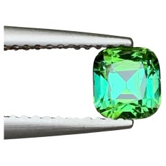 0.85 Cts Natural Bluish Green Cushion Cut Tourmaline Gemstone for Jewelry 5mm