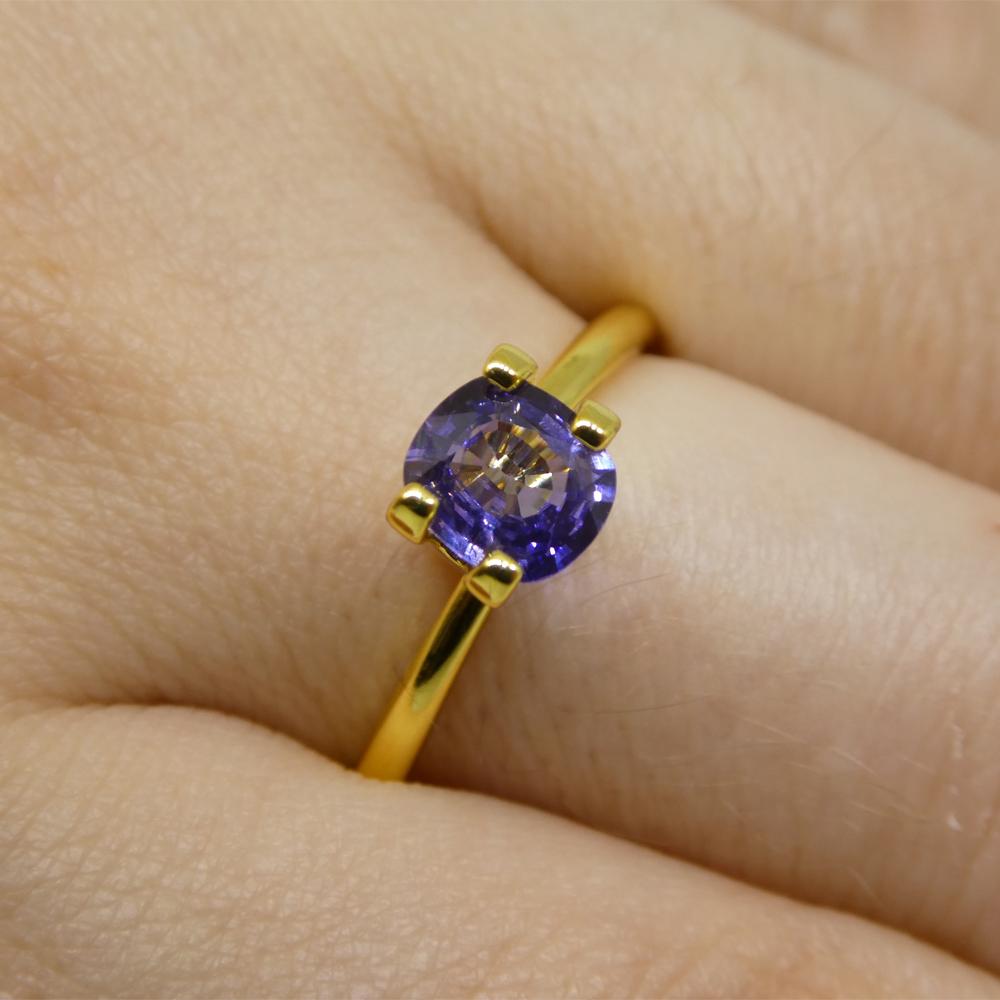 Description:

Gem Type: Sapphire
Number of Stones: 1
Weight: 0.85 cts
Measurements: 5.97 x 5.39 x 2.83 mm
Shape: Cushion
Cutting Style Crown: Brilliant Cut
Cutting Style Pavilion: Modified Step Cut
Transparency: Transparent
Clarity: Very Slightly