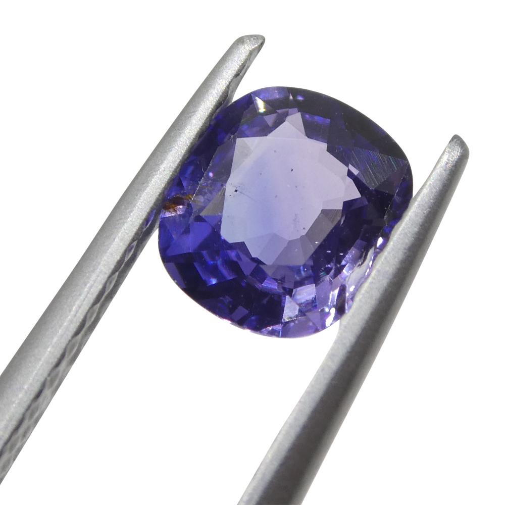 Brilliant Cut 0.85ct Cushion Blue Sapphire from East Africa, Unheated For Sale