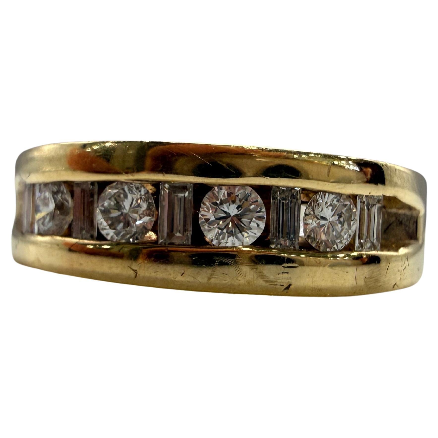 0.85ct Diamond wedding band 14KT gold