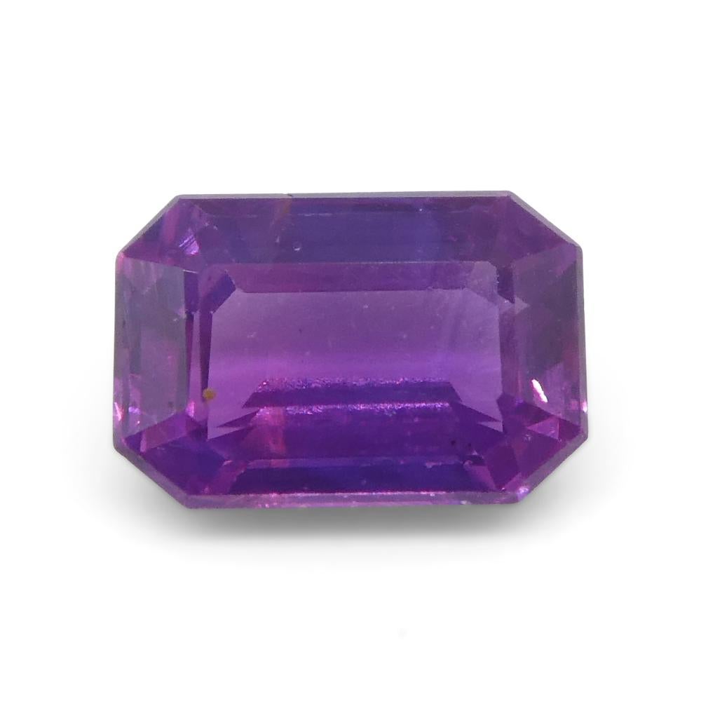 0.85ct Emerald Cut Pink Sapphire from East Africa, Unheated For Sale 6