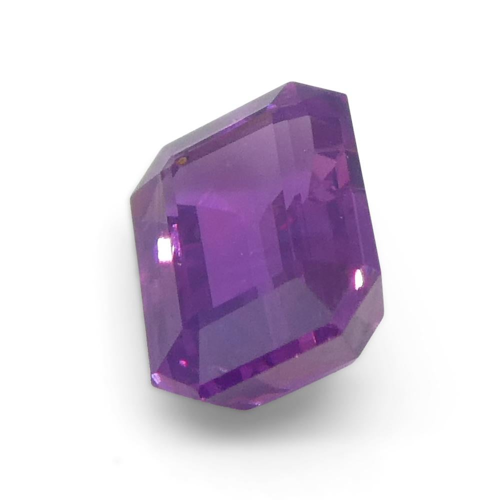 0.85ct Emerald Cut Pink Sapphire from East Africa, Unheated For Sale 7